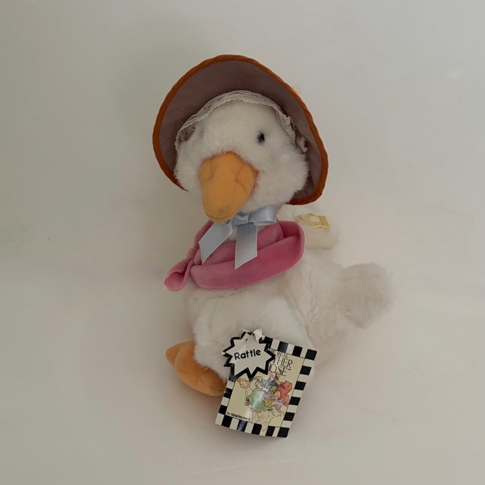 VINTAGE 1988 Applause Mother Goose Plush Rattle Original Tags #15325 12"